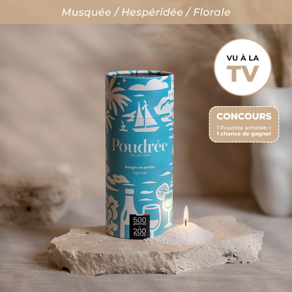 Agrumes - Bougie en perles de cire parfumées 500g