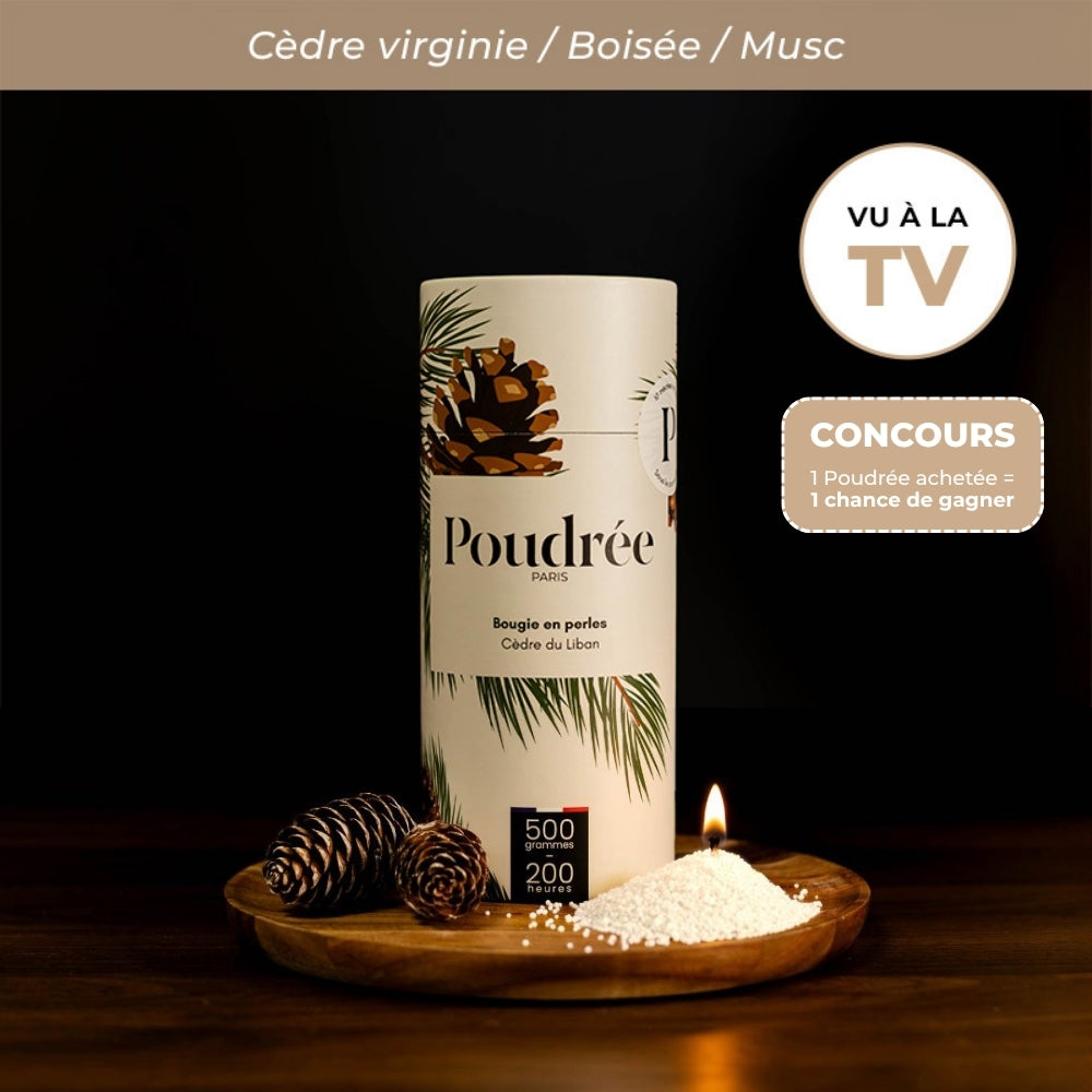 Cèdre du Liban - Bougie en perles de cire parfumées 500g