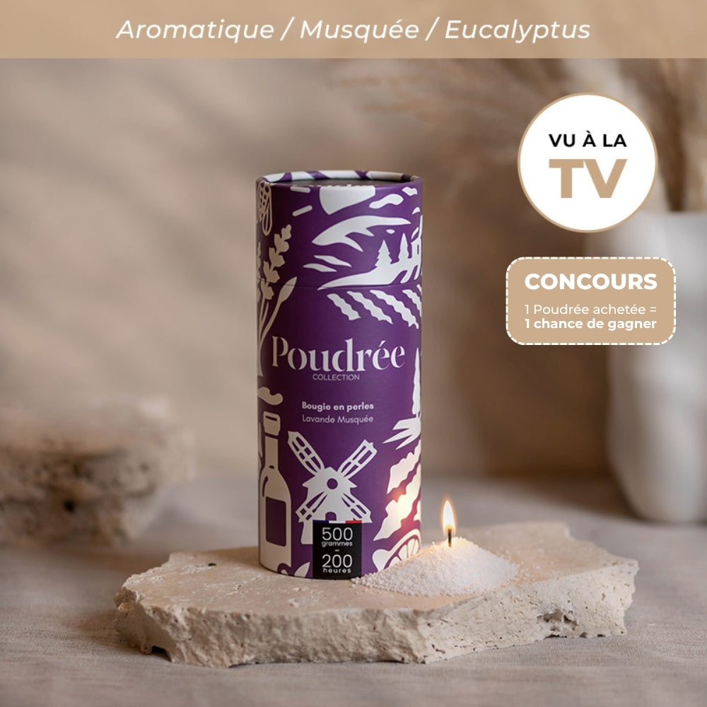Lavande Musquée - Bougie en perles de cire parfumées 500g