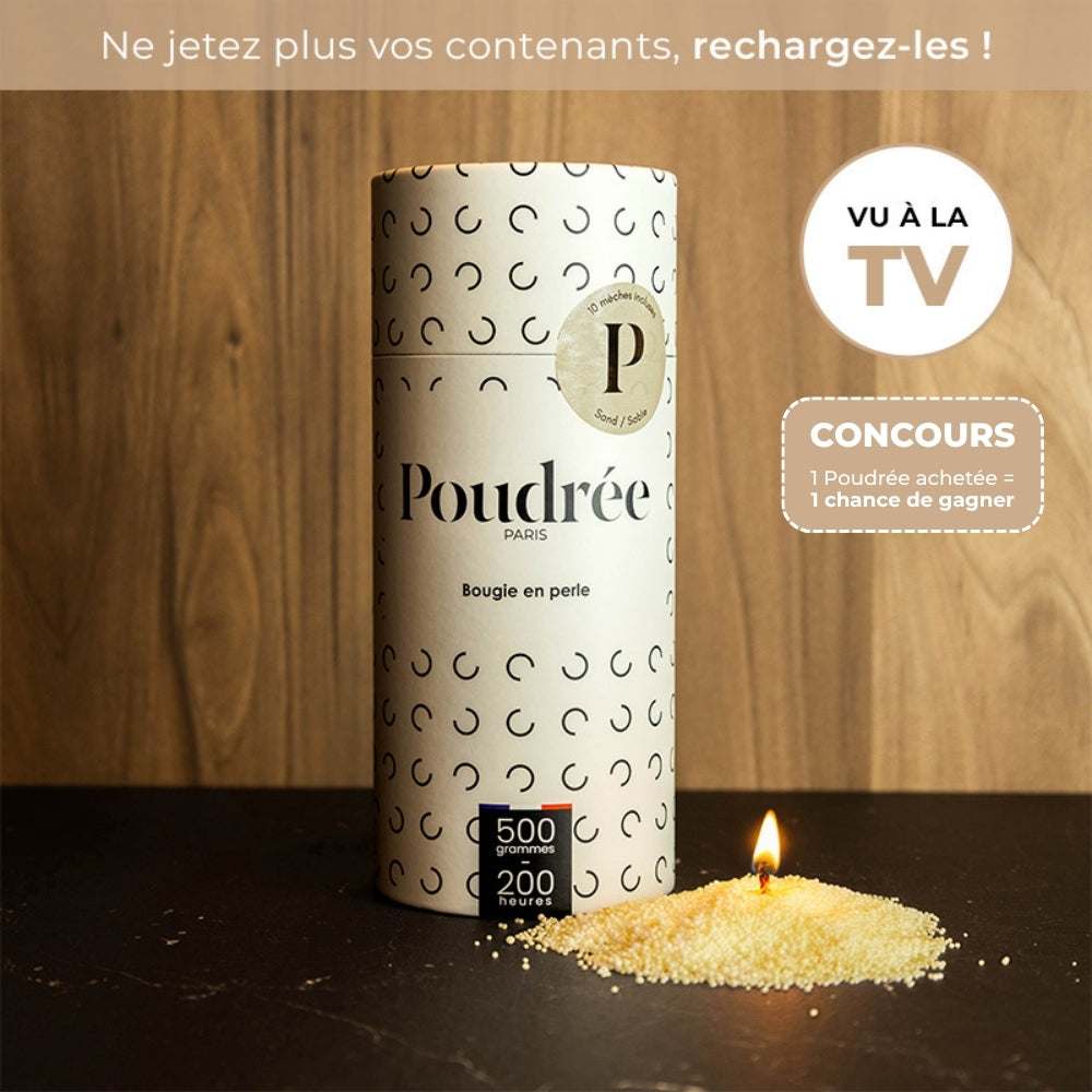 Sable - Bougie en perles de cire non parfumée 500g