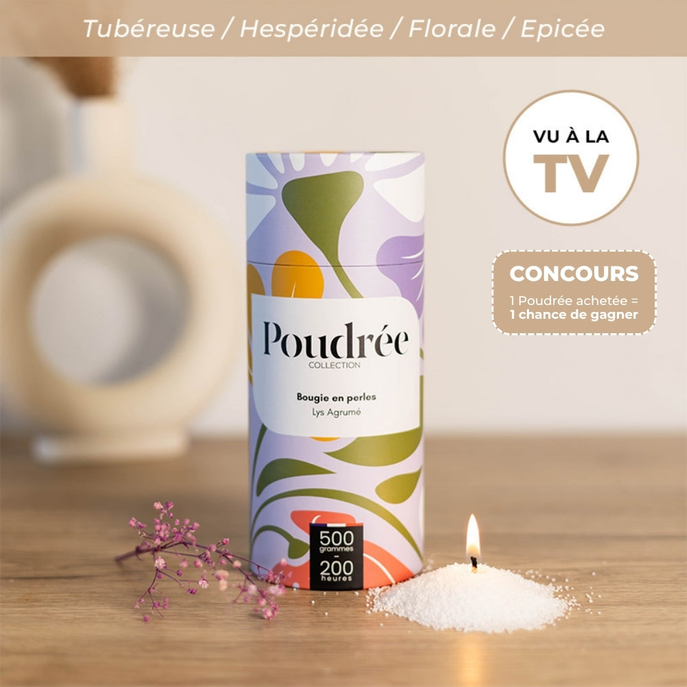 Lys Agrumé - Bougie en perles de cire parfumées 500g
