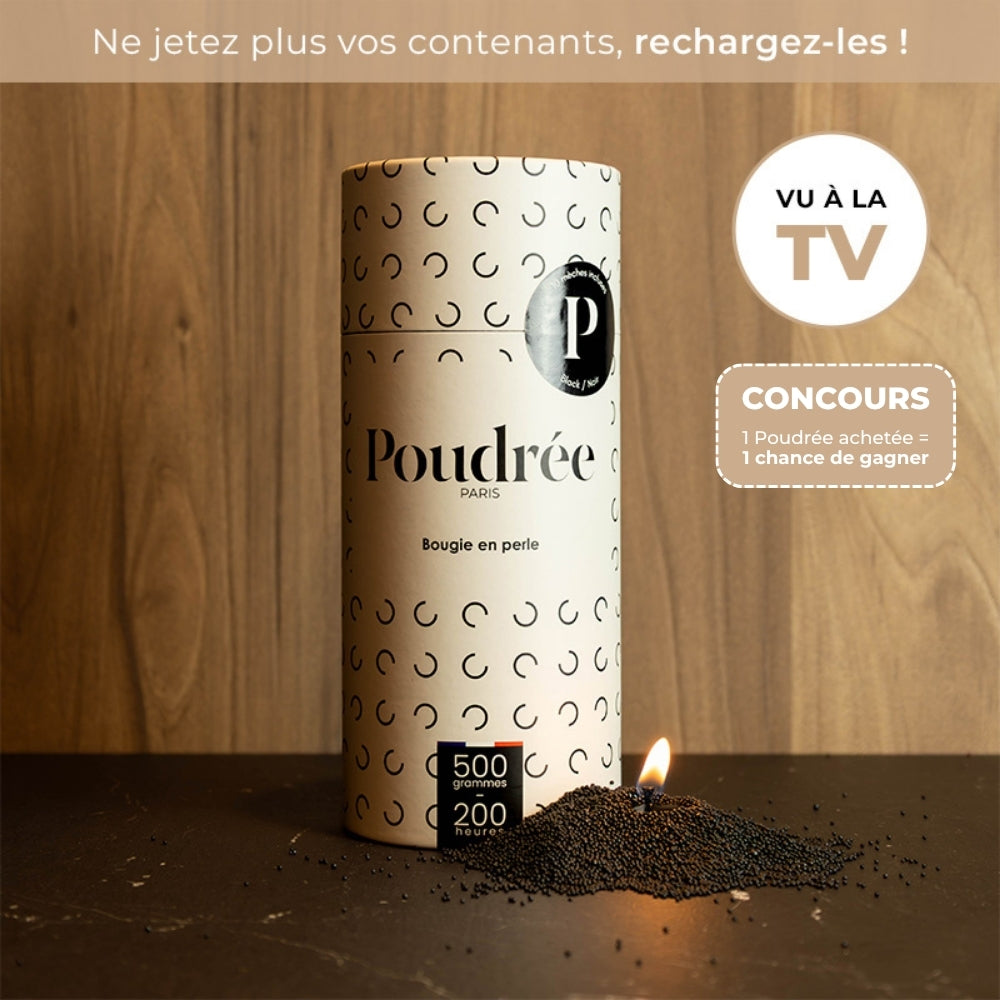 Unparfümierte Poudrée-Kerze – Schwarz