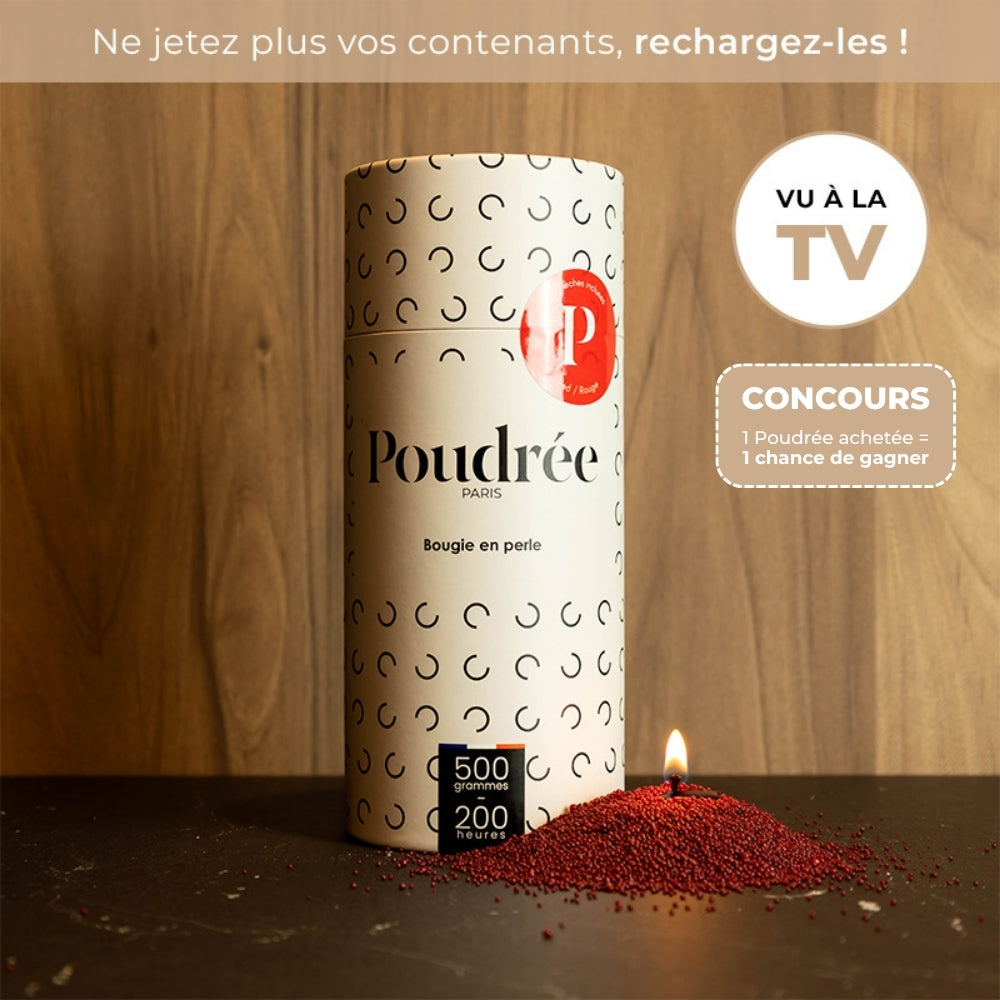Unparfümierte Poudrée-Kerze – Rot